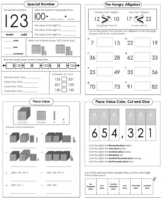 Expanded form Worksheets 1st Grade Place Value Worksheets