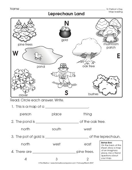 First Grade Map Skills Worksheets Reading A Map Worksheet Easy and Free to Click and Print
