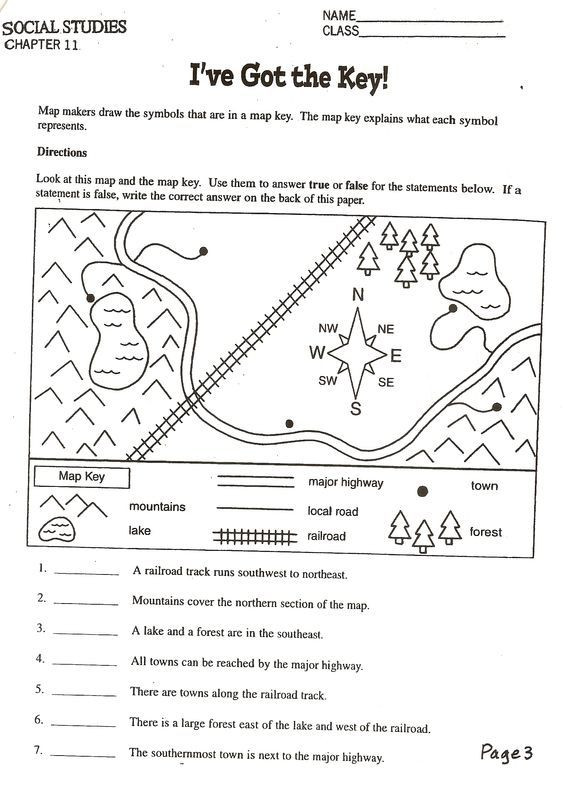 First Grade Map Skills Worksheets Reading Exercises for 6th Graders Pdf