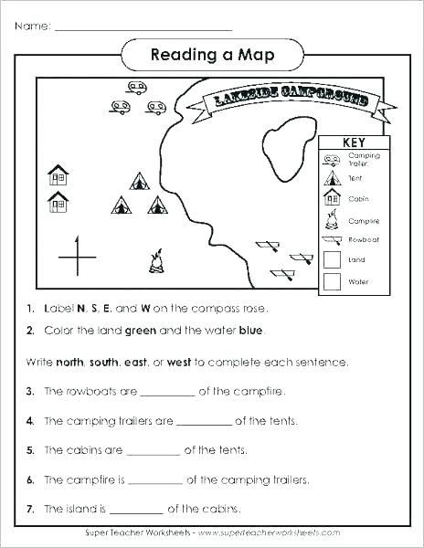 First Grade Map Skills Worksheets social Stu S Map Skills Worksheet with Images