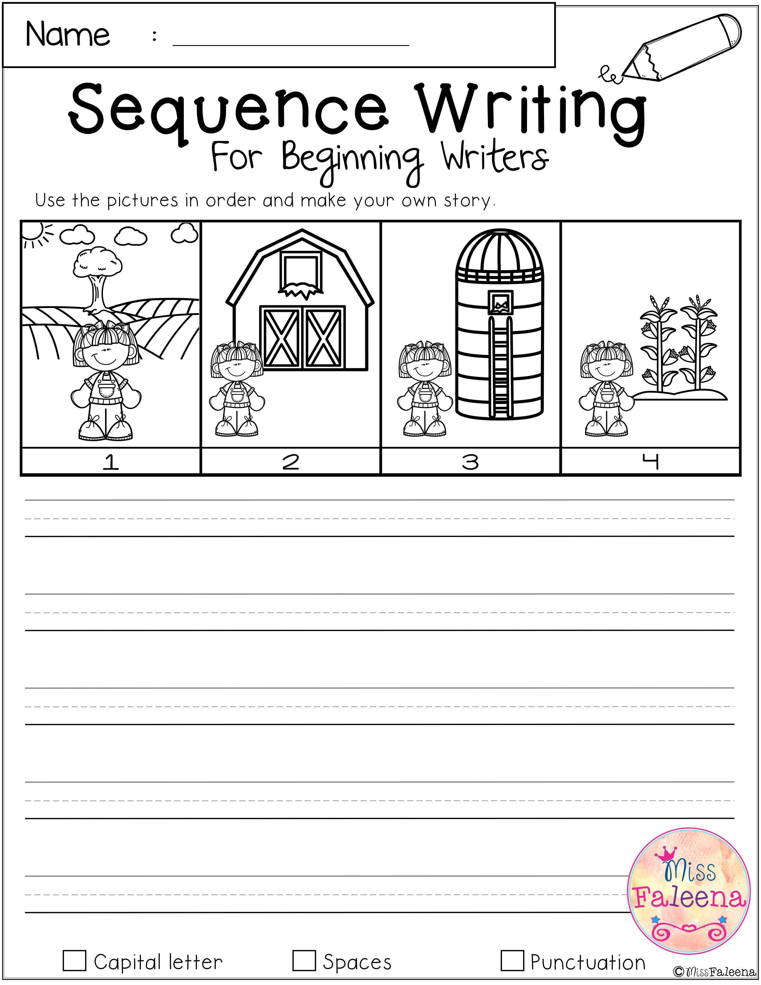 First Grade Sequencing Worksheets Free Sequence Writing for Beginning Writers