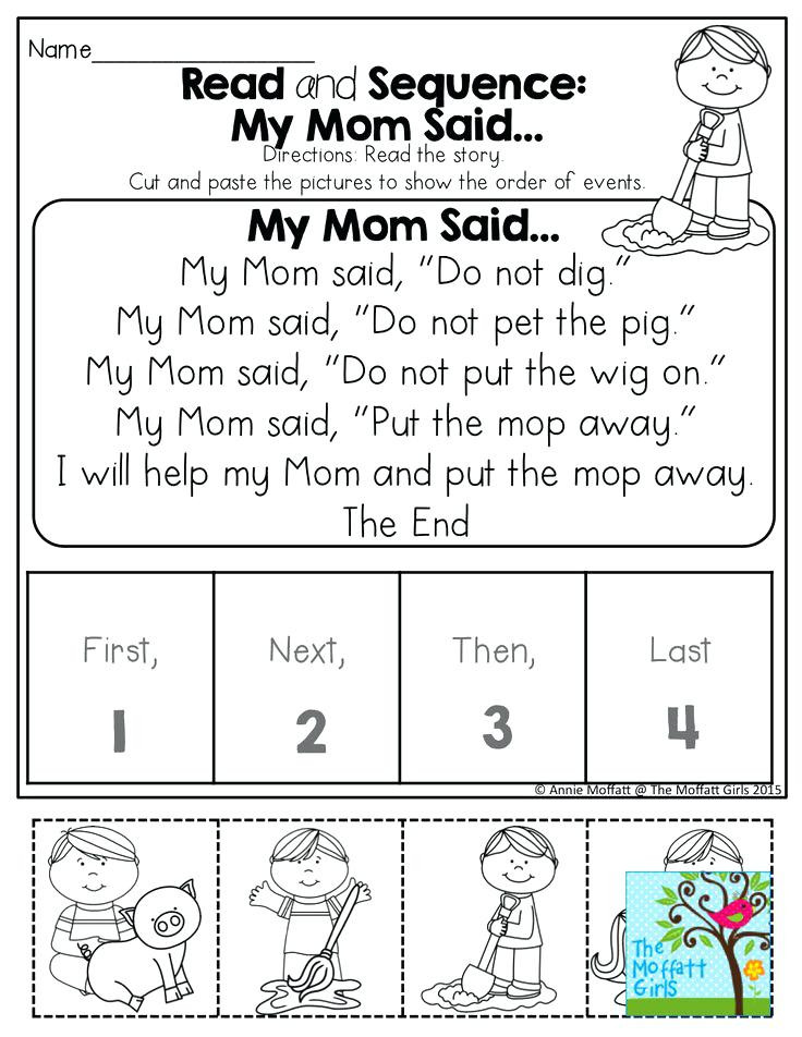 First Grade Sequencing Worksheets Sequencing Activities for Kindergarten View Preview Story