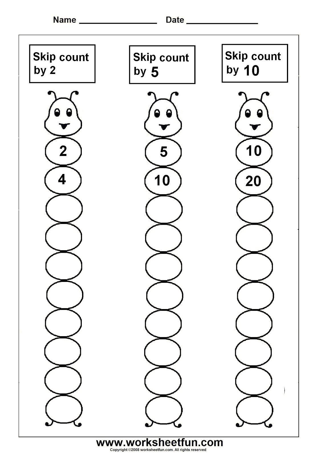 First Grade Skip Counting Worksheets Skip Count by 5 Worksheet