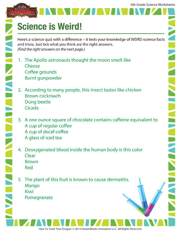 Free 6th Grade Science Worksheets Science is Weird View – Science Worksheet for 6th Grade – sod