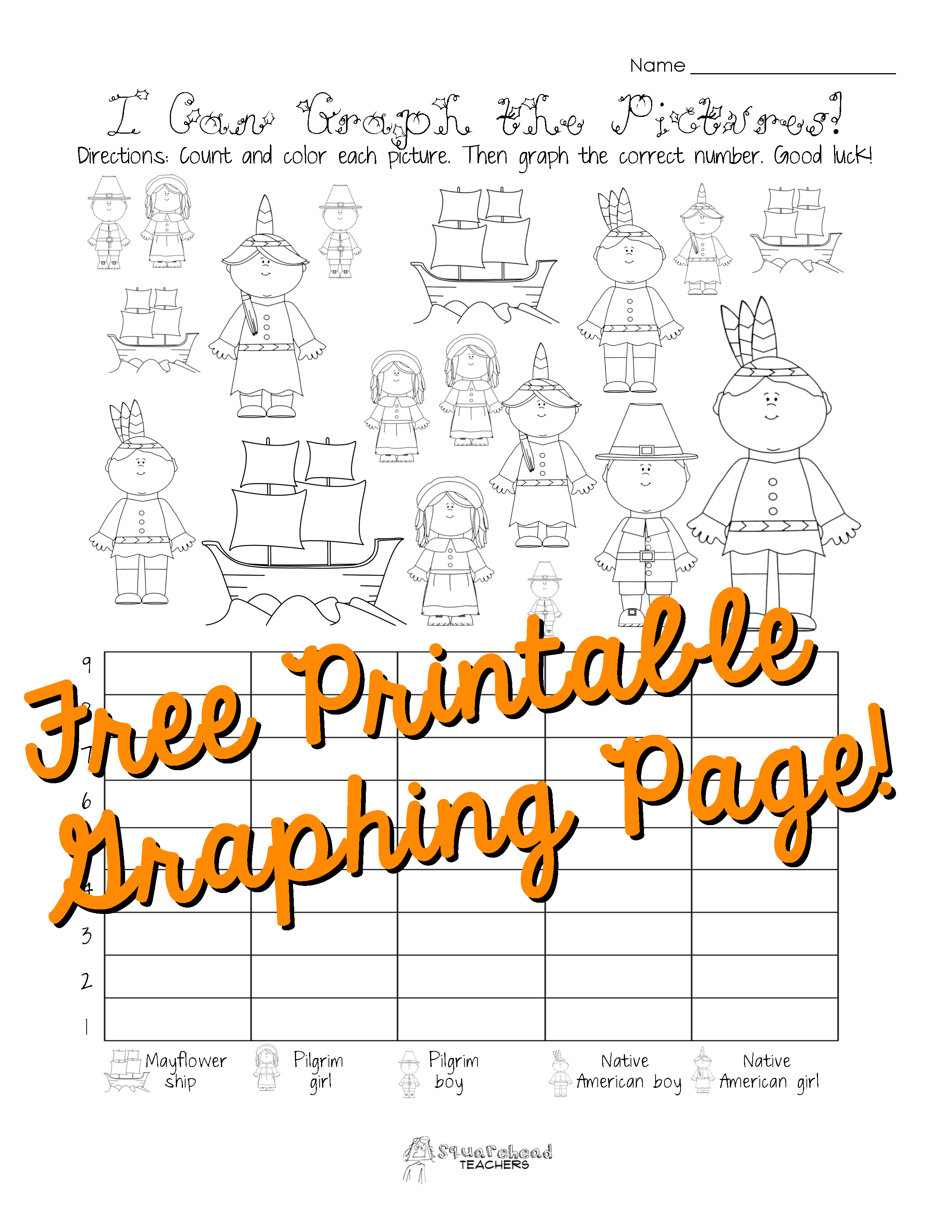 Graphing Worksheets for First Grade Free Thanksgiving Graphing Worksheet Kindergarten First