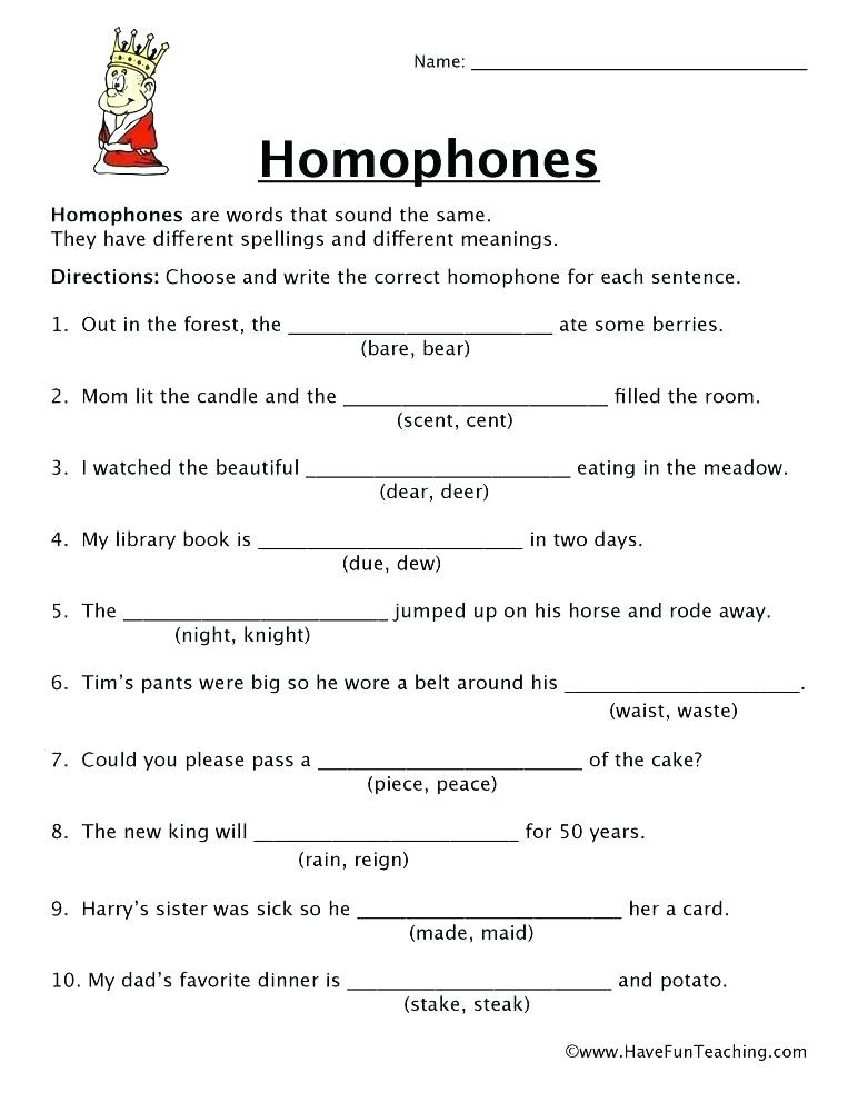 Homographs Worksheet 3rd Grade Homophone Worksheets Math – Beatricehewub