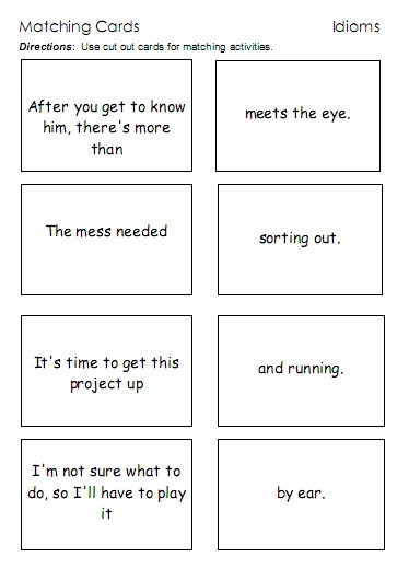 Idiom Worksheets for 2nd Grade Idioms – Word Lists Worksheets Activities and More