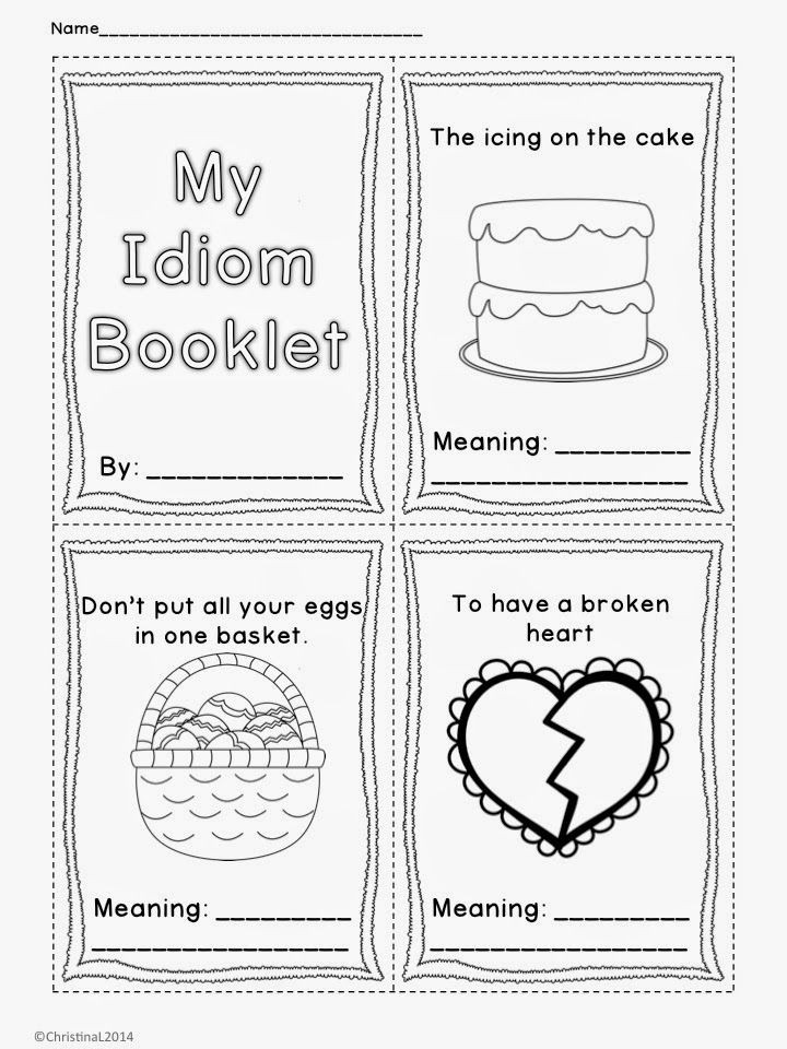 Idiom Worksheets for 2nd Grade Language Arts &quot;idioms Worksheets and Mini Booklet