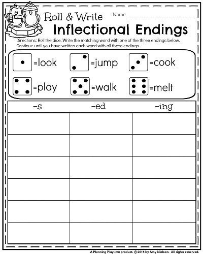 Inflectional Endings Worksheets 2nd Grade 1st Grade Worksheets for January