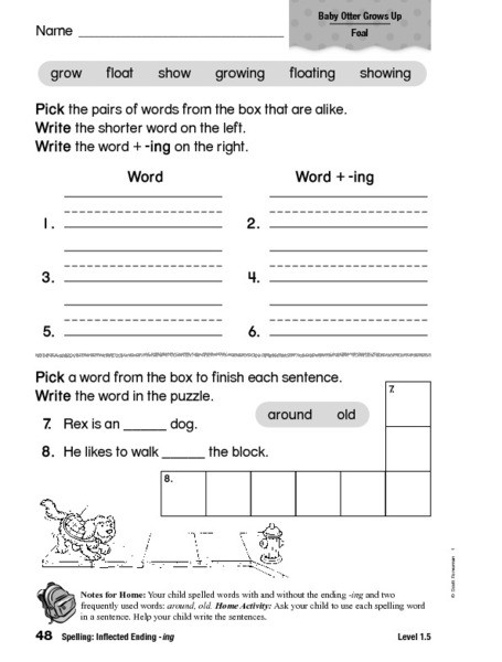 Inflectional Endings Worksheets 2nd Grade Spelling Inflected Ending Ing Worksheet for 1st 2nd