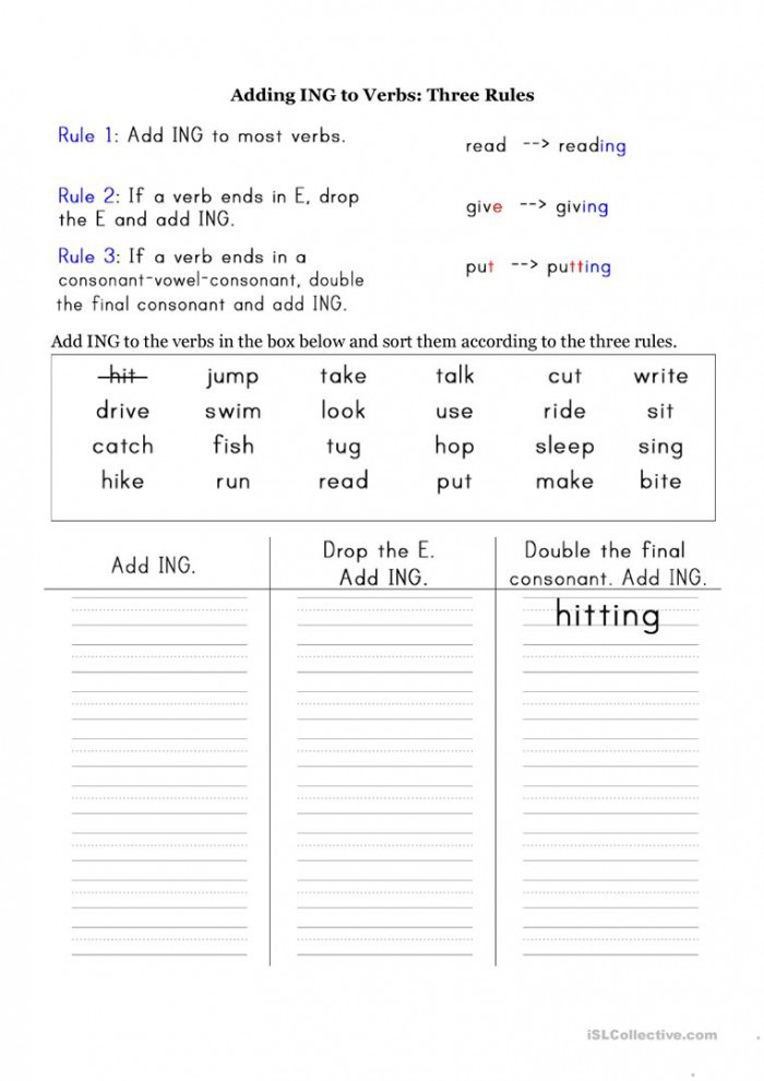 Ing Worksheets Grade 1 Add Ing Worksheets