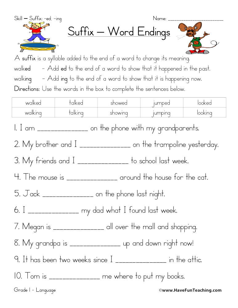 20 Ing Worksheets Grade 1 Desalas Template