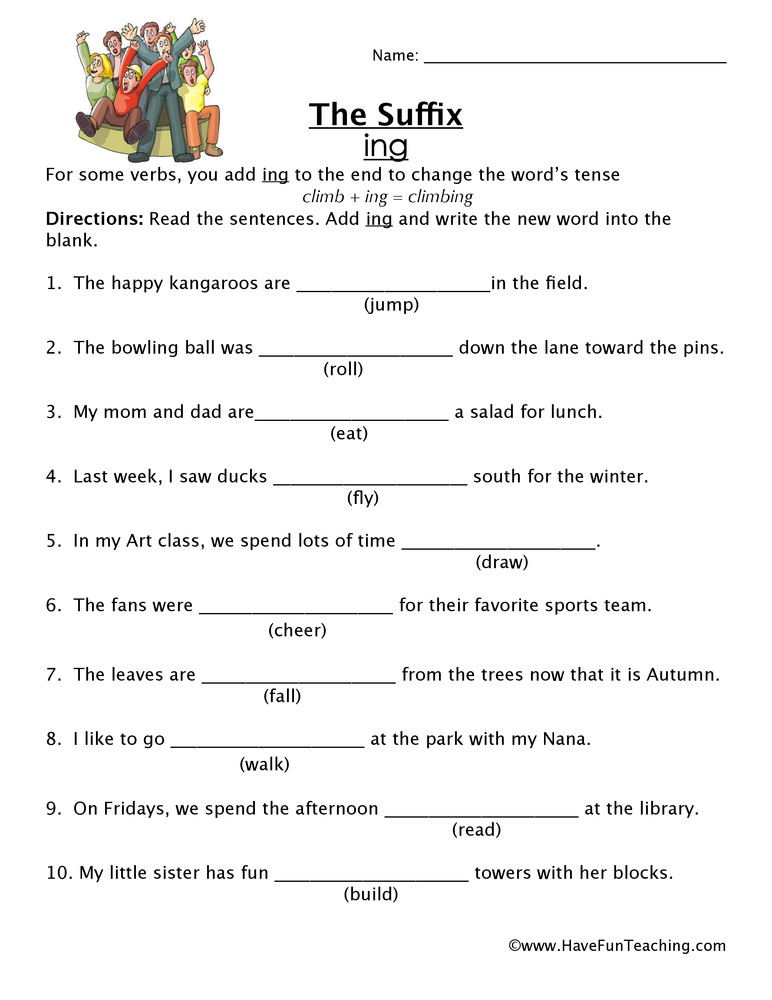Ing Worksheets Grade 1 Suffix Ing Worksheet