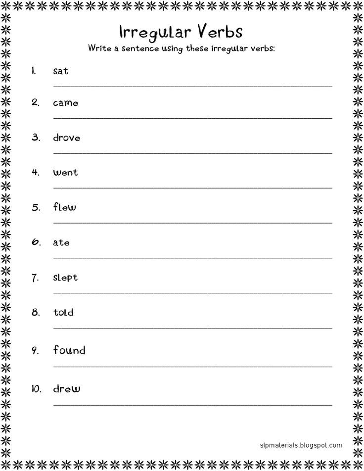 Irregularly Spelled Words 2nd Grade Irregular Verbs Worksheet 3rd Grade