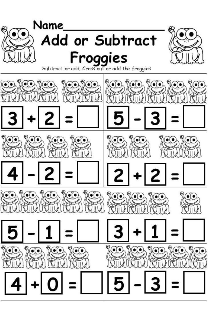 Kindergarten Math Worksheet Free Addition and Subtraction Worksheet