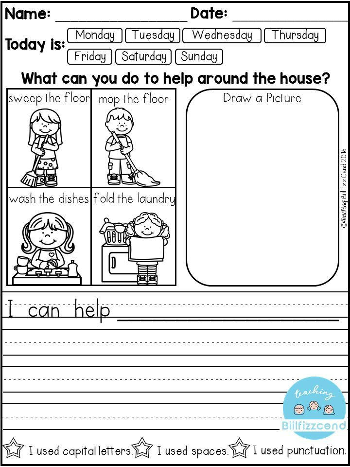 20 Kindergarten Sentence Starters Desalas Template