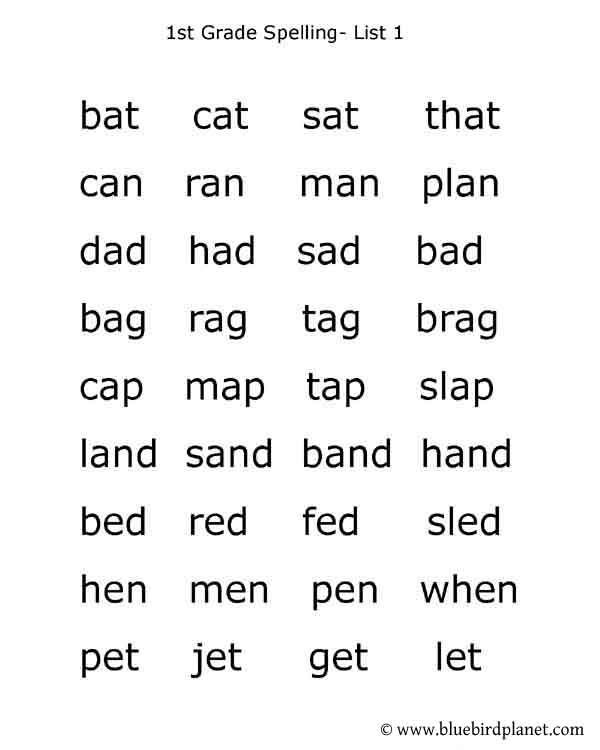 Kindergarten Spelling Words Printable Free Printable Worksheets for Preschool Kindergarten 1st