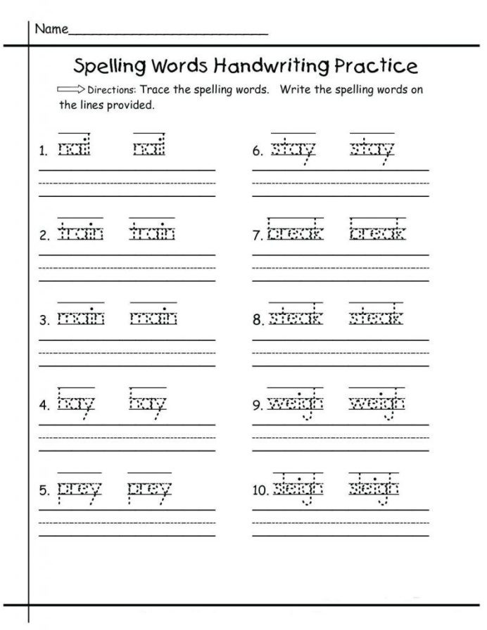 Kindergarten Spelling Words Printable Kindergarten Handwriting Worksheets with Free
