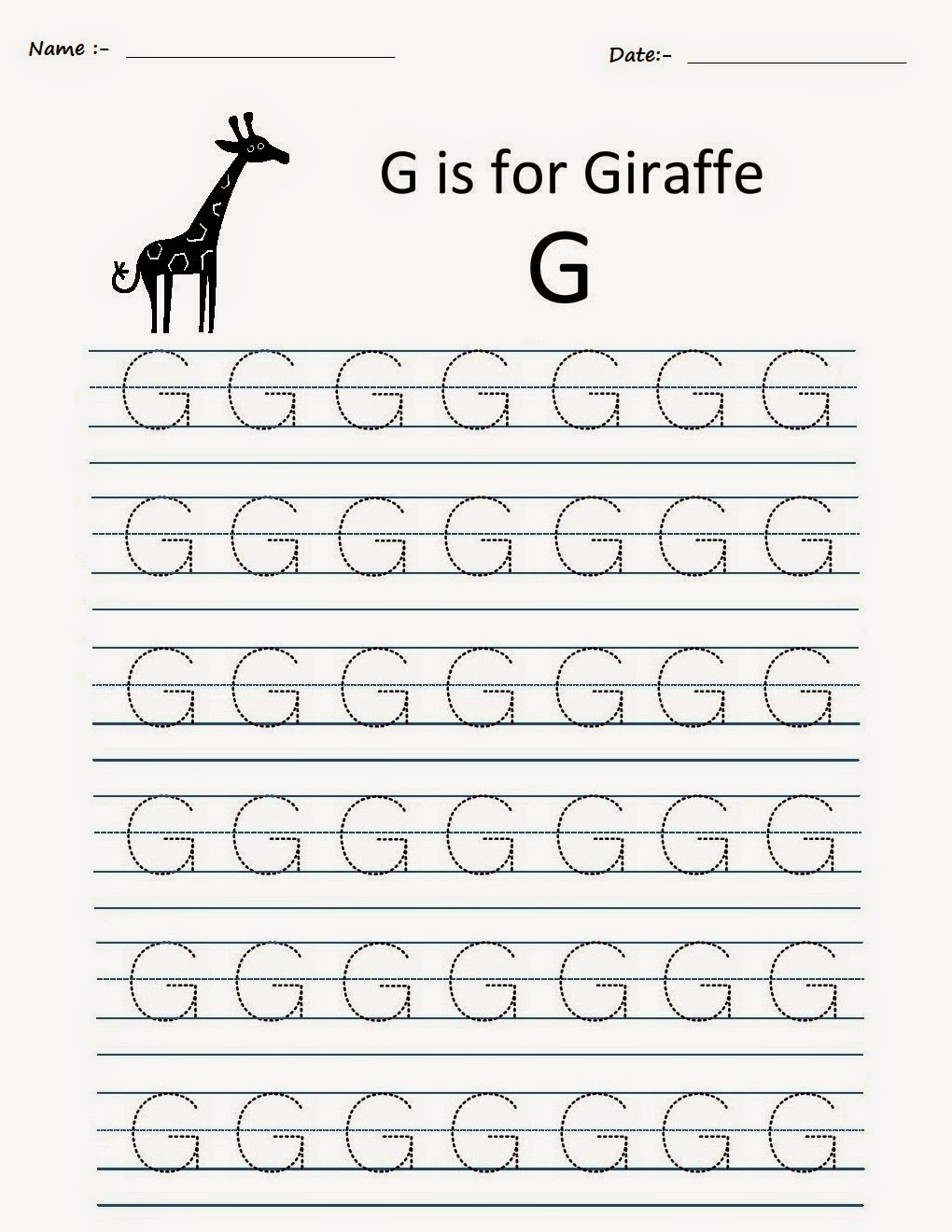 Letter G Tracing Worksheets Preschool Kindergarten Worksheets Printable Tracing Worksheets
