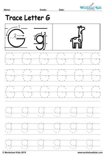 Letter G Tracing Worksheets Preschool Letter G Alphabet Tracing Worksheets Free Printable Pdf