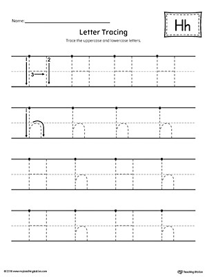 Letter H Tracing Worksheets Preschool Letter H Tracing Printable Worksheet
