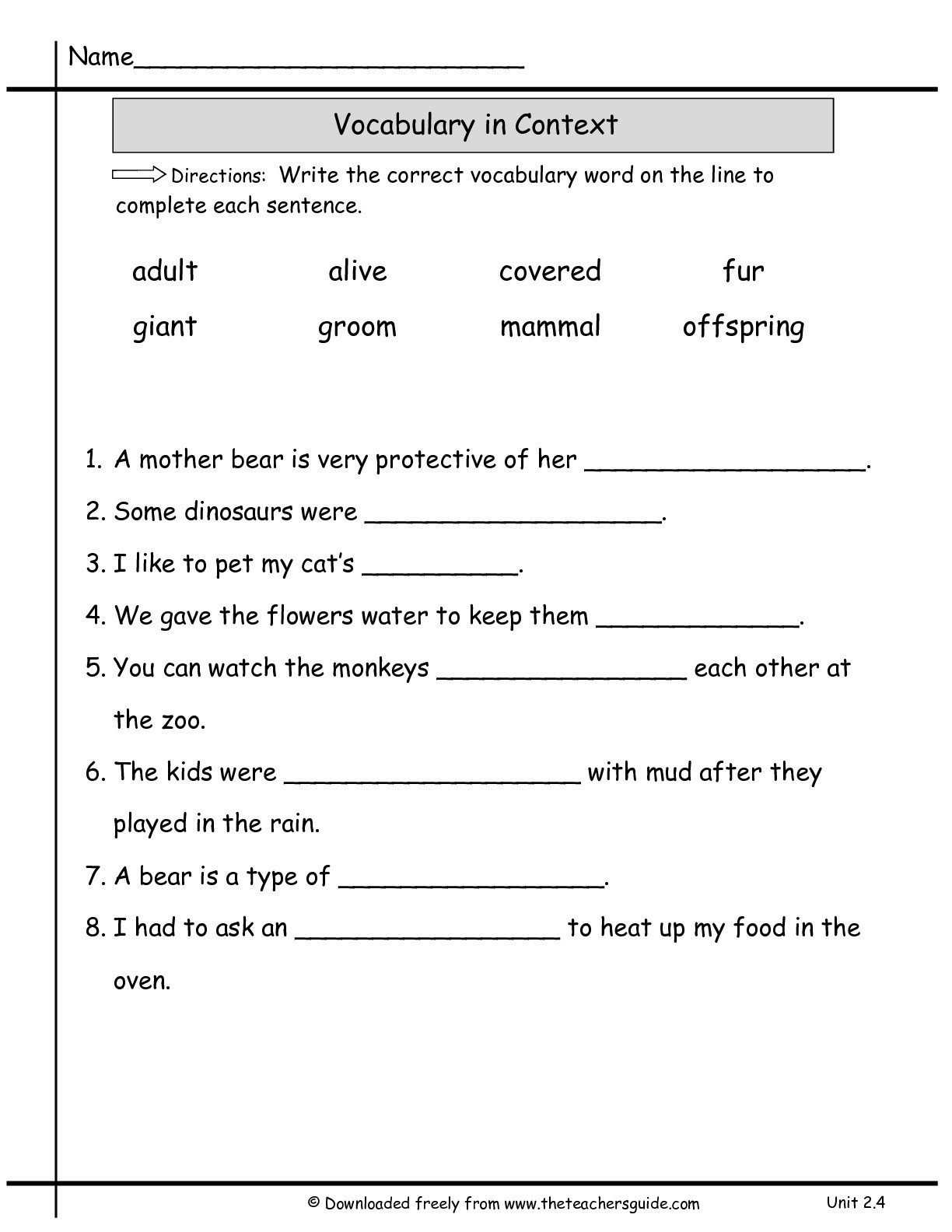 Mammals Worksheets for 2nd Grade Second Grade Science Worksheets