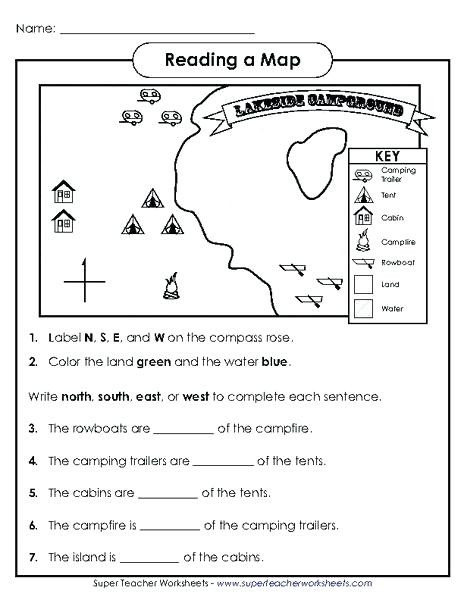 Map Skills Worksheet 2nd Grade Map Skills Worksheets Middle School