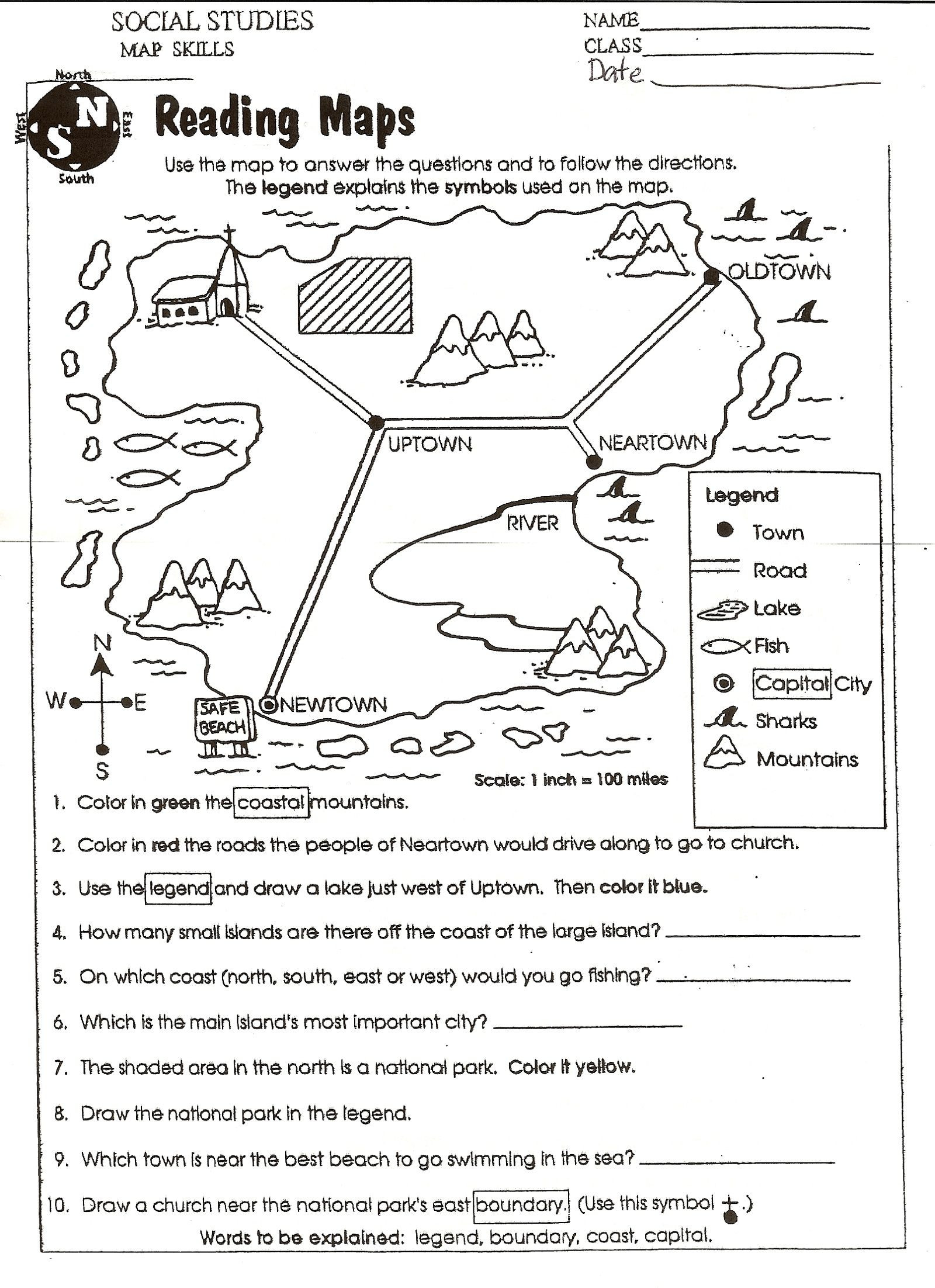 Map Skills Worksheet 2nd Grade Symbolism Worksheets for 5th Grade