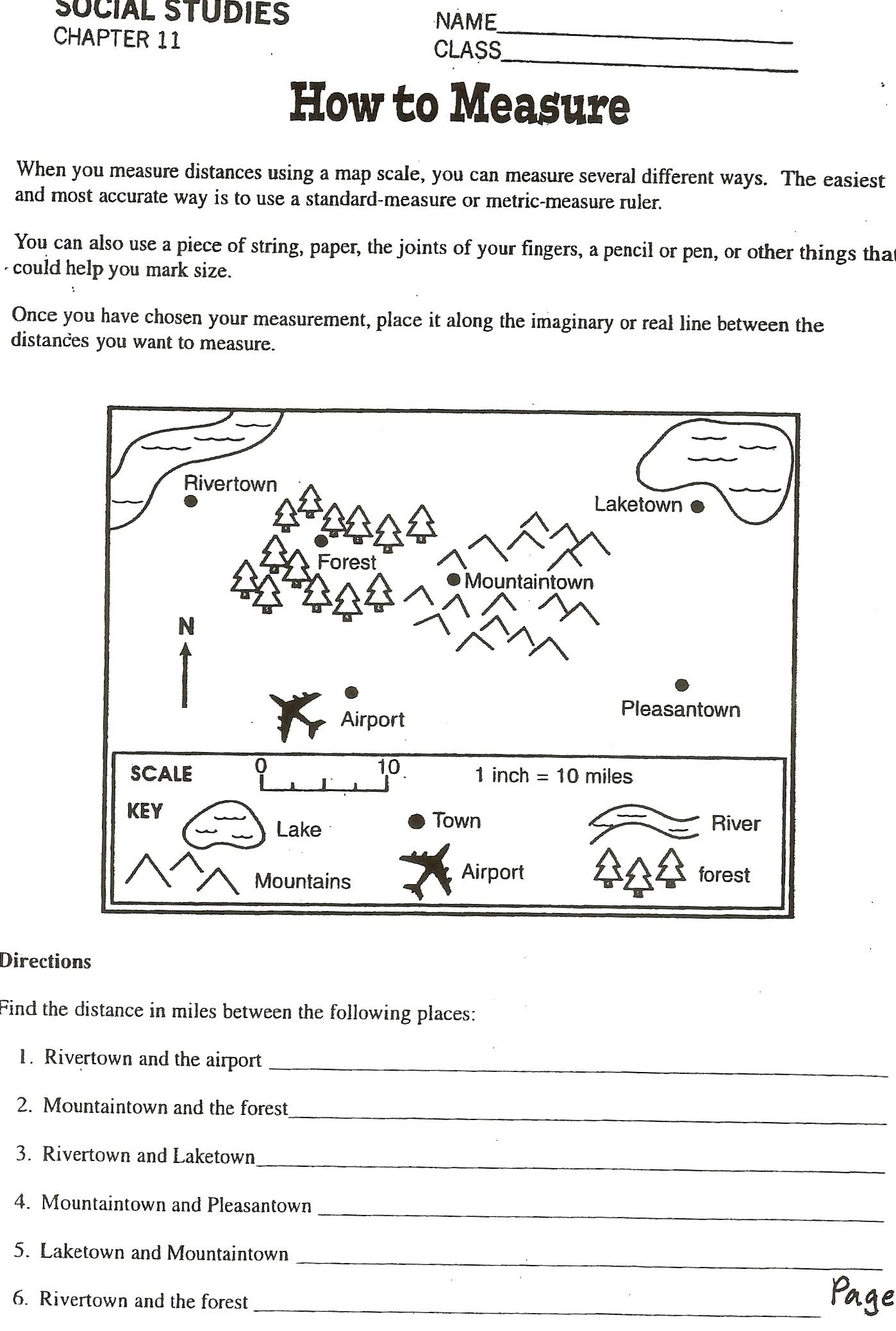Map Worksheets for 2nd Grade 3rd Grade Map Skills Worksheet