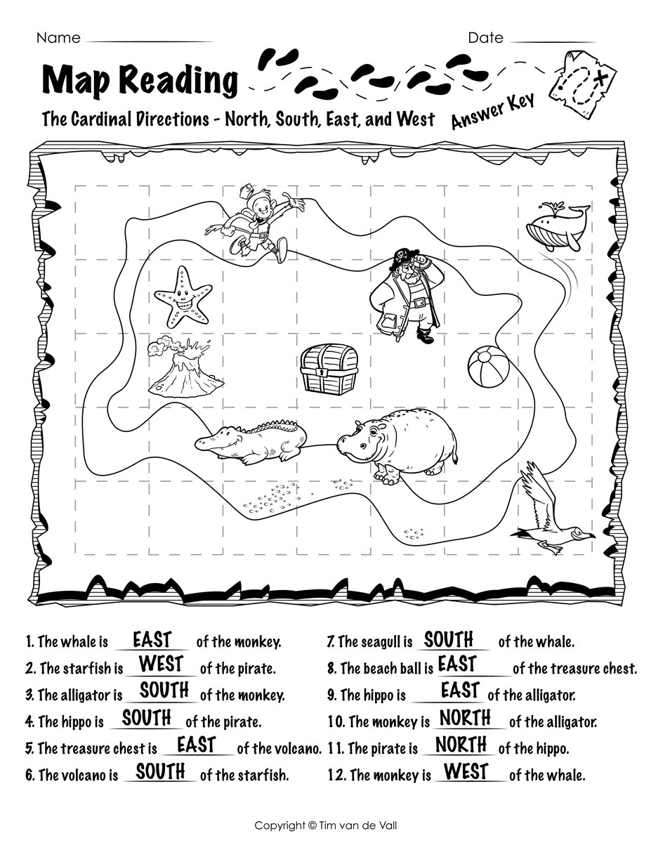 Map Worksheets for 2nd Grade Free Printable Map Reading Worksheets Tim S Printables