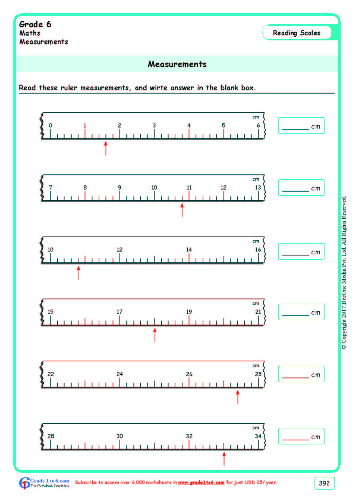 Measurement Worksheet Grade 3 Worksheets for Grade 3 Maths Measurement ÙÙ ÙØ³Ø¨Ù ÙÙ ÙØ ÙÙ