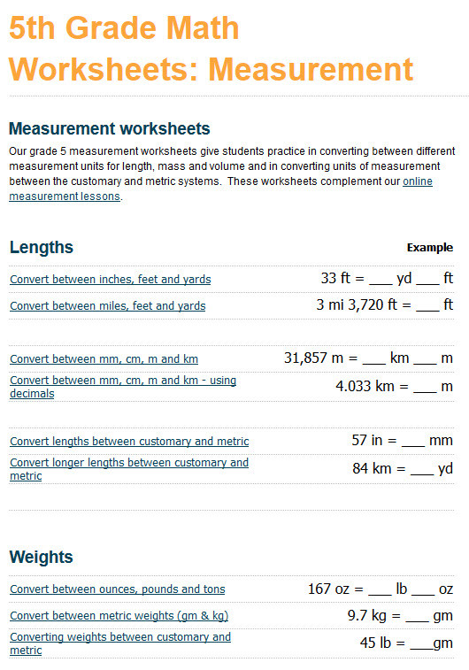Measurement Worksheets 5th Grade K5 Learning Adds Grade 4 and Grade 5 Measurement Worksheets
