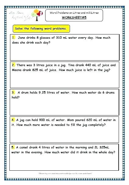 Measuring Worksheet 2nd Grade Measurement Word Problems 2nd Grade Measurement Word