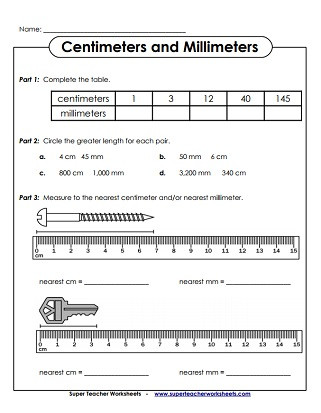 Measuring Worksheet 2nd Grade Metric Measurement Worksheets Centimeters Cm and