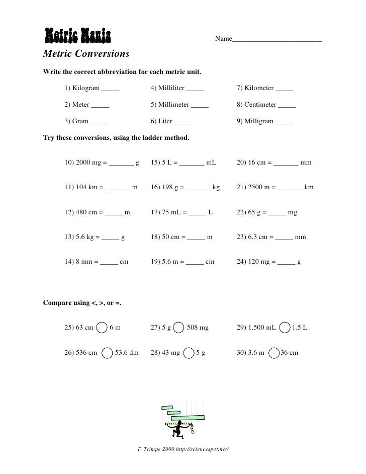 Metric Conversion Worksheets 5th Grade 5th Grade Metric Conversion Worksheets – Chezvictor