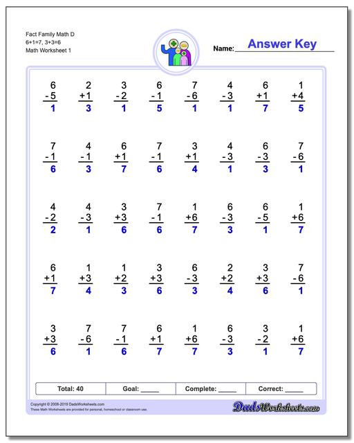 Minute Math Worksheets 1st Grade E Minute Addition Subtraction
