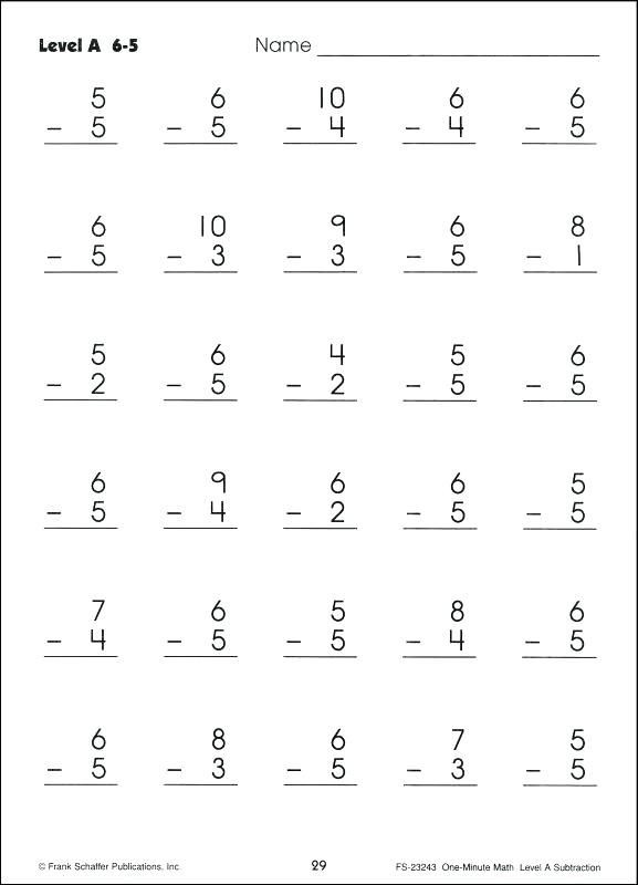 Minute Math Worksheets 1st Grade Maths Minutes Worksheets
