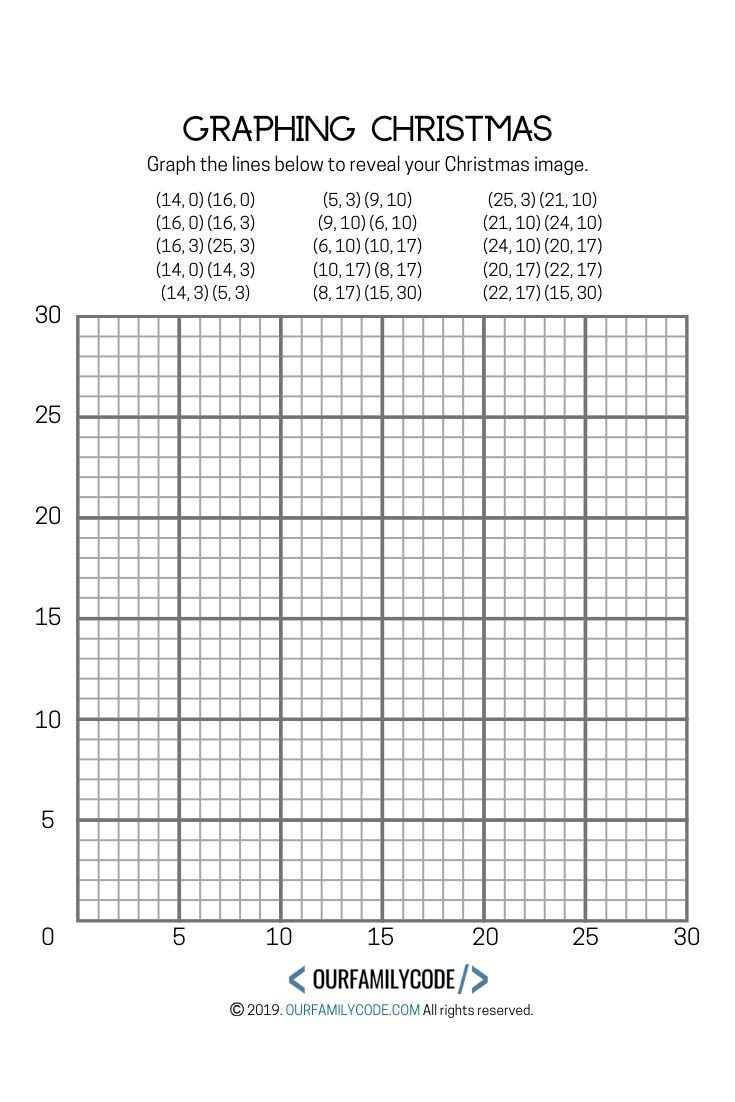 Mystery Graph Pictures Printable Free Graphing Christmas Coordinates Math Art Activity