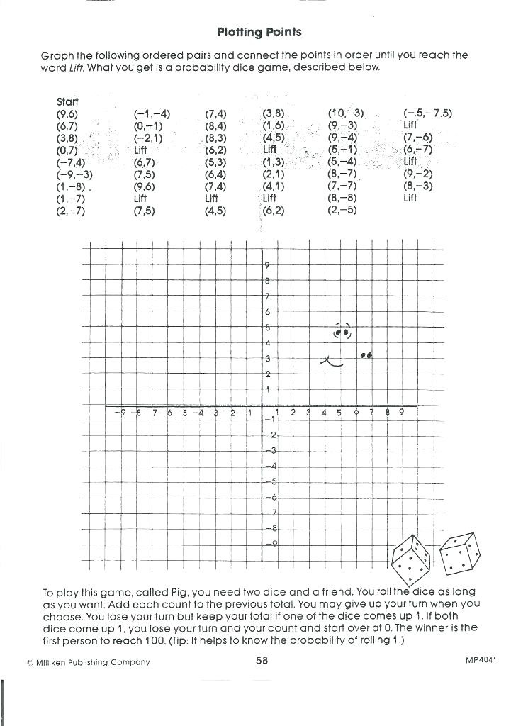 Mystery Graph Pictures Printable Free Plotting Coordinates Worksheet Mystery Graph Picture