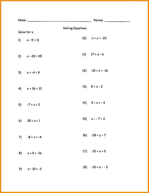 Numerical Expressions Worksheets 6th Grade 6th Grade Algebraic Expressions Printable