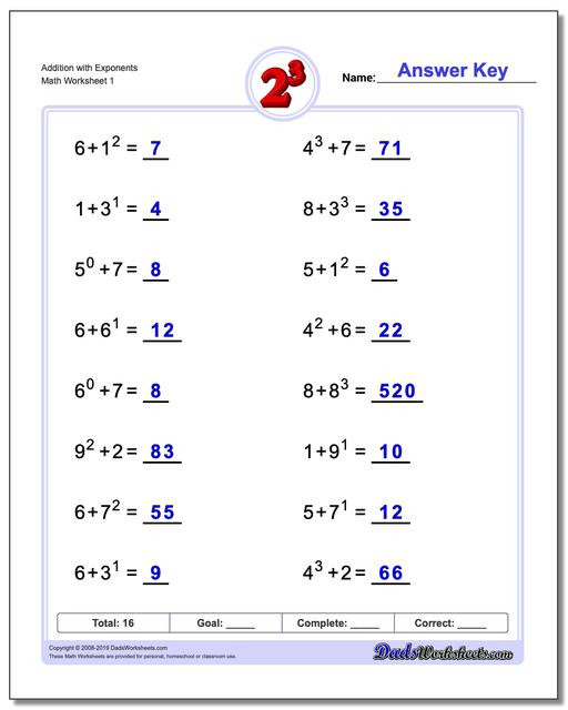 Numerical Expressions Worksheets 6th Grade Exponents Worksheets