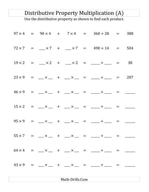 Numerical Expressions Worksheets 6th Grade Upload Distributive Property Multiplication Worksheets