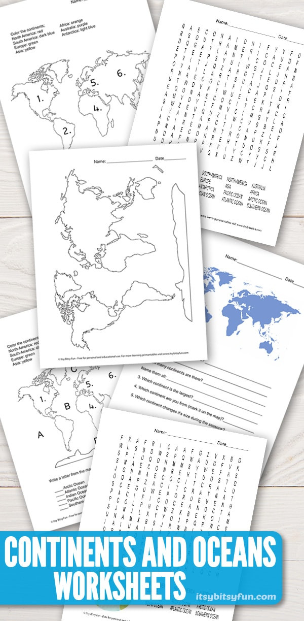 Ocean Worksheets for 2nd Grade Continents and Oceans Worksheets Free Word Search Quiz