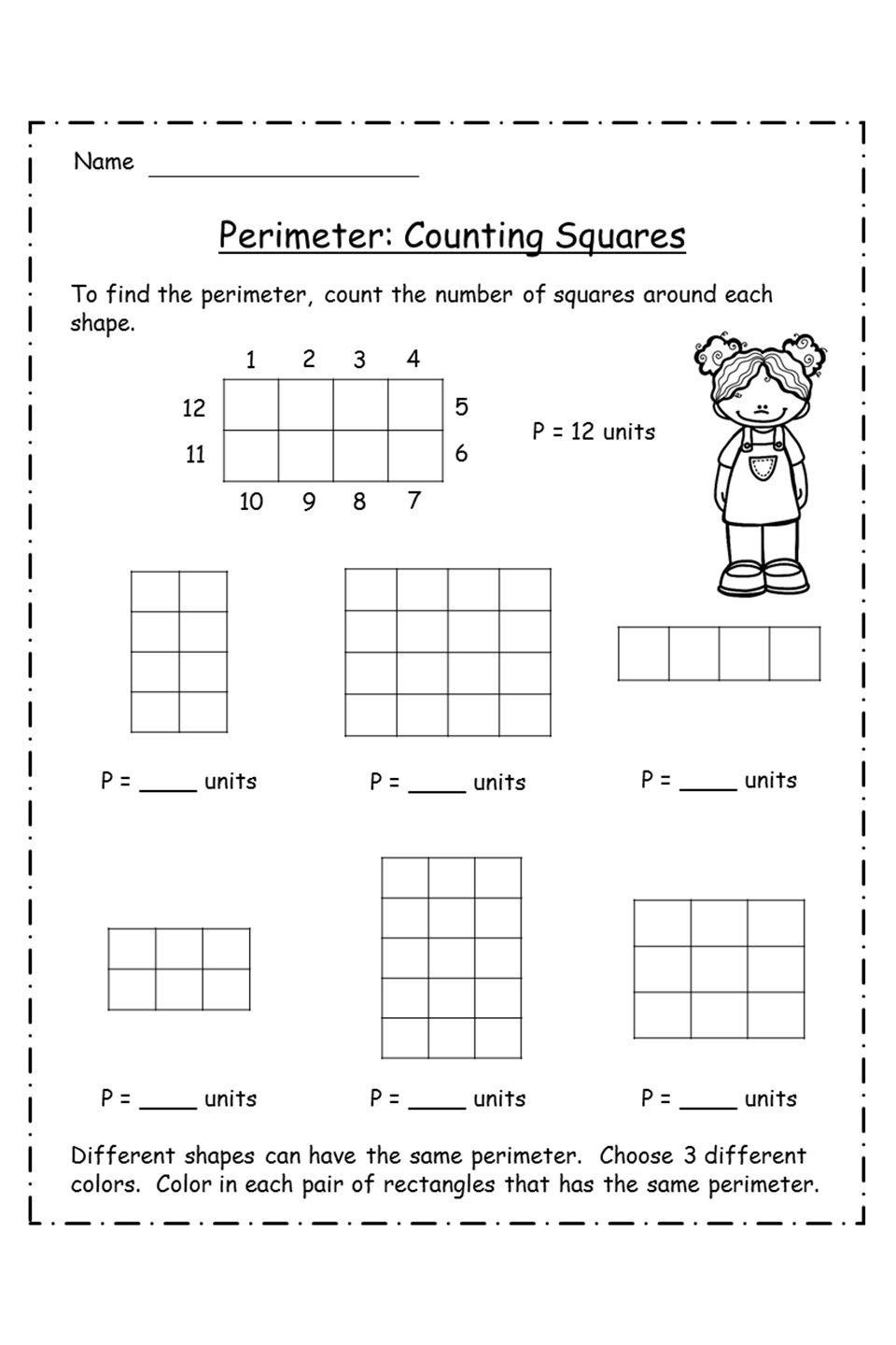 Perimeter Worksheets for 3rd Grade Perimeter Unit Activities Game Project and assessment In