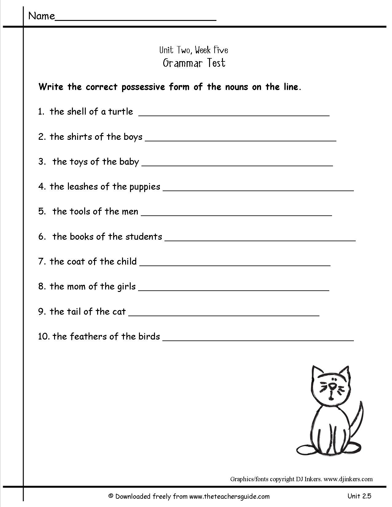 Possessive Pronouns Worksheet 2nd Grade Free Pronoun Worksheet for 2nd Grade