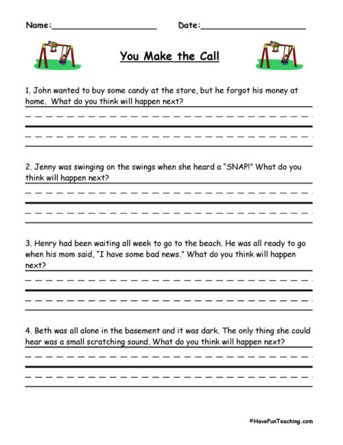 Predictions Worksheets 1st Grade Predictions Worksheets • Have Fun Teaching