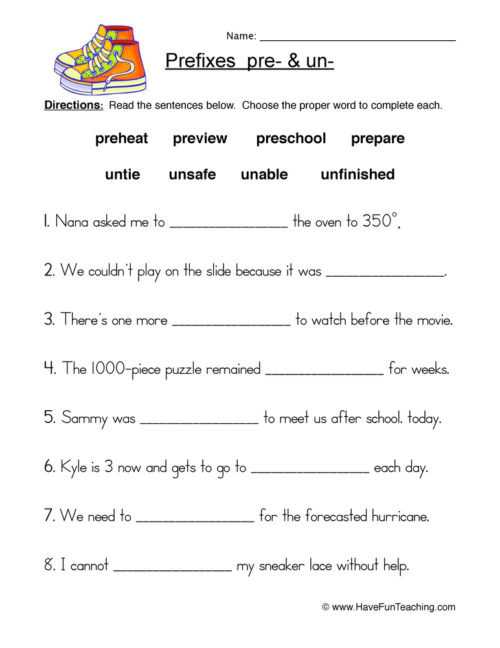 Prefix Worksheet 4th Grade Prefixes Worksheets • Have Fun Teaching