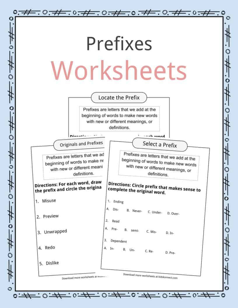 Prefixes Worksheets 4th Grade Prefixes Worksheets Examples &amp; Definition for Kids