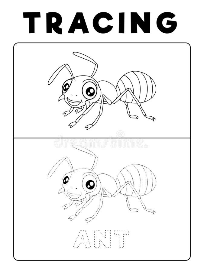 Preschool Bug Worksheets Funny Ant Insect Animal Tracing Book with Example Preschool