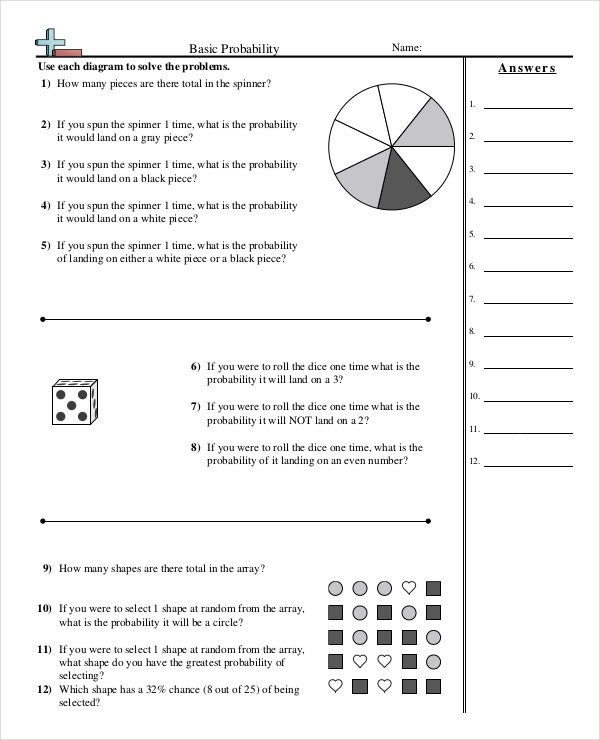 Probability Worksheets 7th Grade Simple Probability Worksheet 7th Grade Pdf ÙÙ ÙØ³Ø¨Ù ÙÙ ÙØ ÙÙ
